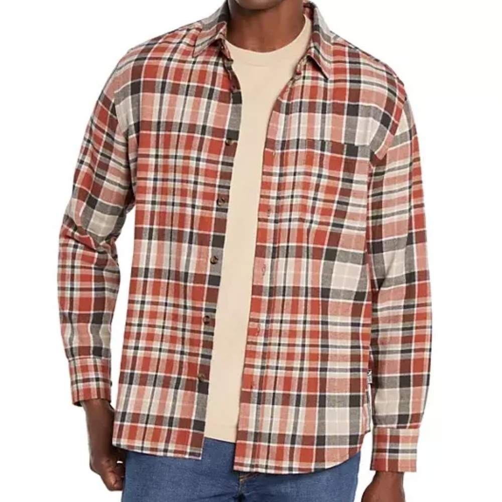 Eddie Bauer Men's Long Sleeve Button Down Plaid Flannel Shirt